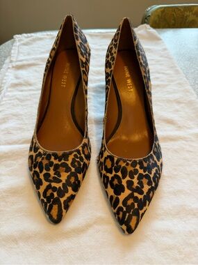 Nine West Leopard-Print Pointed Pumps - Brown/Black